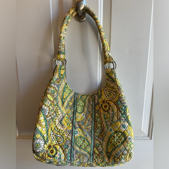 Vera Bradley Handbags - Vera Bradley Lemon Parfait Large Hobo Shoulder Bag Handbag Purse Retired